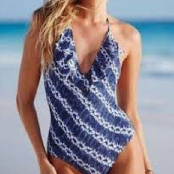 Victoria's Secret Swim Halter Top One Piece Tie Dye Swimsuit - Picture 10 of 10